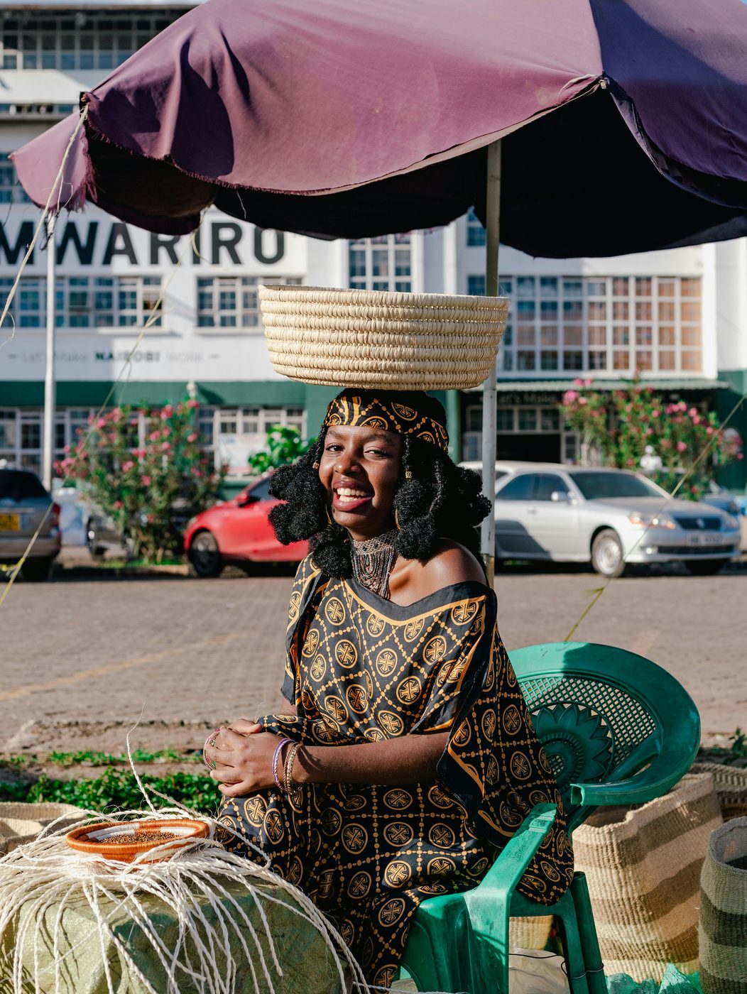 A market trader at her stall in Nairobi